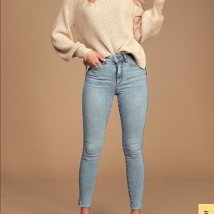 Free People Raw Medium Wash High-Rise Jeggings